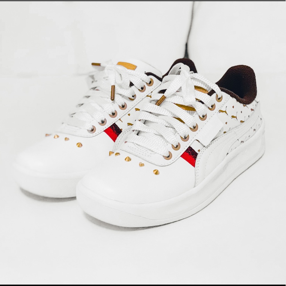 Puma California Stud Womens Gold Gucci Shoes